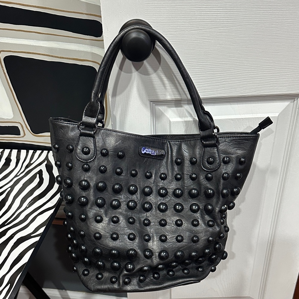 Nicole Lee Black Studded Tote